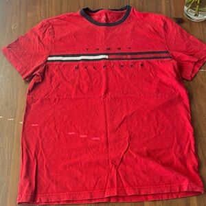 Tommy Hilfiger Red and Black Men's Tee